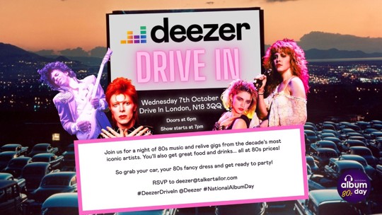 Deezer to host a drive-in '80s music experience for National Album Day